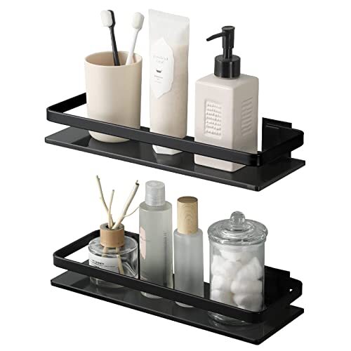 Black Glass Shelf For Bathroom Glass Wall Shelf Extra Thick Tempered