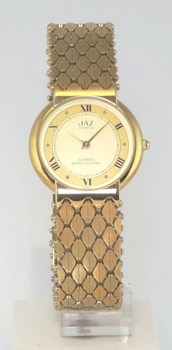 JAZ Paris Y2XW43M Unisex Gold tone Quartz Dress Watch NEW VINTAGE