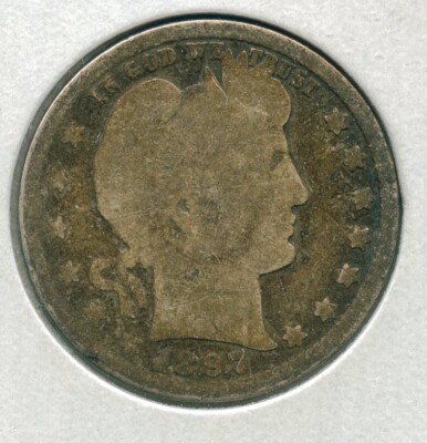 1897-O Silber Barber Quarter 25c New Orleans Münze - KR131