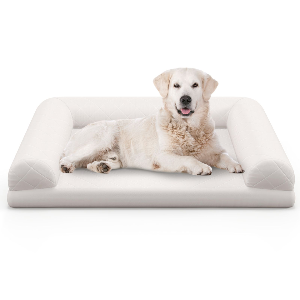 Orthopedic Dog Bed EggFoam Dog Crate Bed with 3Side Bolster eBay