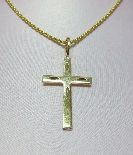 Ciondolo Religioso Croce Crucifisso In Oro Giallo 14K Lucido Unisex Ciondolo Religioso Croce Crucifisso In Oro Giallo 14K Lucido Unisex