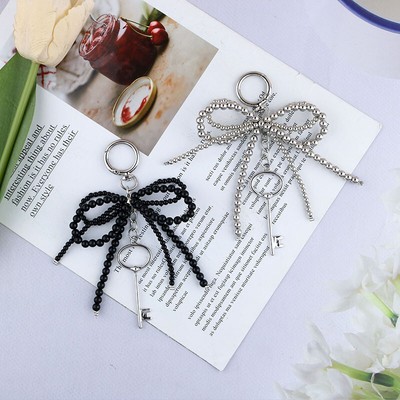 Fashion Creative Pearl Bow Keychain Pendant Versatile Backpack Decoration Gi _r1