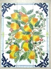 Ceramic tile art Mosaic mural Lemons lemon tree BACKSPLASH  24" x 18" 18" x 24"
