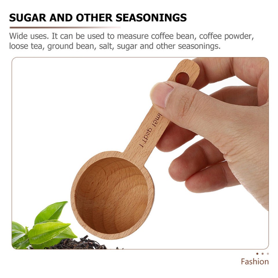 2 Pcs Tablespoon Scoop Teaspoon Coffee Beans Espresso Wooden Measuring