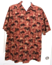 Aftco Bluewater Men's Hawaiian Shirt Button Up Palm Trees Size XL NWT