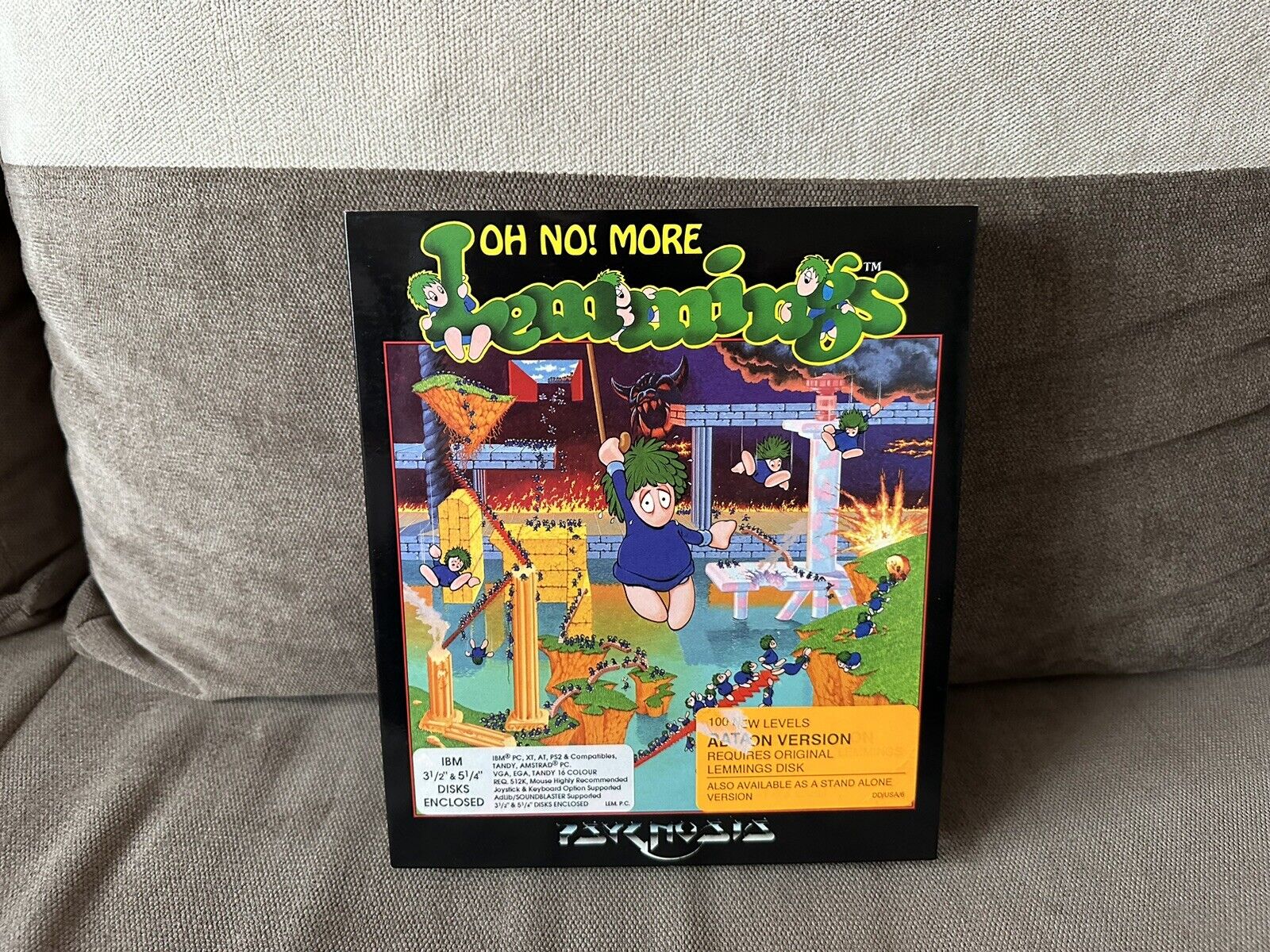 PC IBM OH NO! MORE LEMMINGS 5 1/4 COMPUTER GAME 1991 PSYGNOSIS TANDY