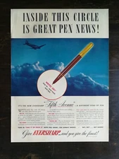 Vintage 1943 Eversharp Fifth Avenue Pen Full Page Original Ad 823