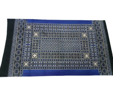 Cotton Block-printed Blue Sindhi Ajrak  Scarf/Shawl Unisex  45' x 90'