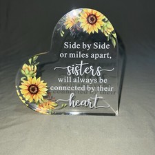 Sisters Gifts from Sister, Acrylic Heart Keepsake, Birthday for Sister