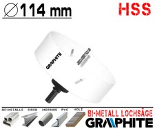 HSS Bi-Metall Lochsäge Ø 114mm Metall Bohrkrone Dosen Fräser Loch Bohrer -PROFI-