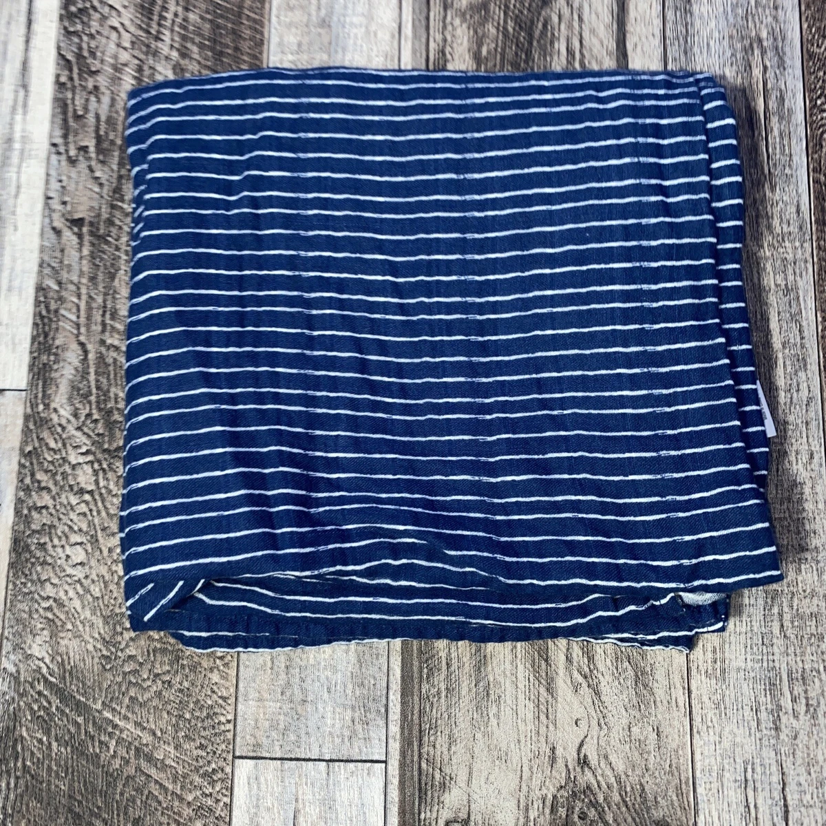 Gymboree Baby Blanket Stripes Navy Blue White Swaddling Security Lovey Soft NuNu