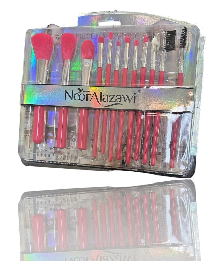 12 Make-Up Brushes Noor Alazawi Set, Pink Color, Professional
