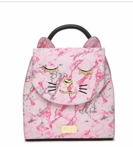 Luv Betsey Johnson Maraa Mid Kitsch Cat Purse Pink Color Backpack | eBay