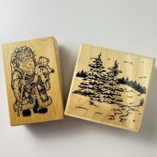 Old World Santa PSX G-759 Stampabilities Snowy Pine I1033 Christmas Rubber Stamp