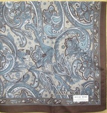 HANAE MORI Men's Paisley Cloudy-Brown Handkerchief 45cm /BANZUKE