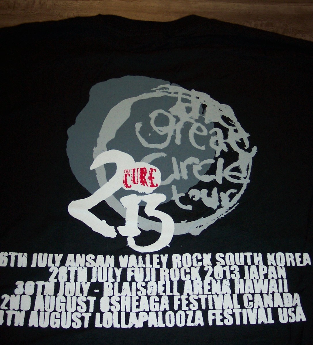 ミュージシャン 60 The Cure 2013 The Great Circle Tour THE CURE 2013 THE GREAT CIRCLE TOUR T-Shirt MENS SMALL NEW