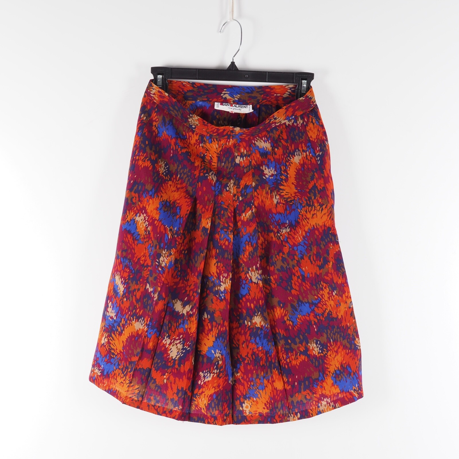 Gonna a pieghe vintage YSL Yves Saint Laurent Rive sinistra multicolore 42 anni '70 80