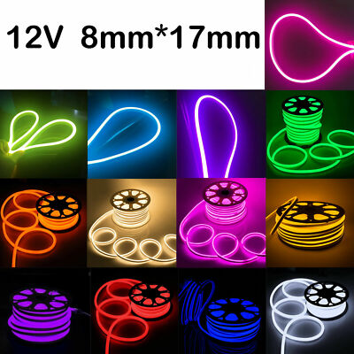 DC12V Neon LED Rope Light Strip Soft Flex Tube Outdoor Boat Bar Sign Party Decor