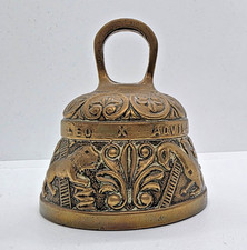 Vintage Messing Altar Glocke Löwe Aquila Agnus Pelicanus - 50er Jahre religiöses Heiligtum