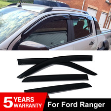 For Ford Ranger MK3 2012-2022 4 Door Pick-up Wind Deflectors 4pc Tinted