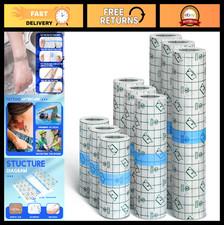 9 Rolls Waterproof Tattoo Aftercare Bandage Tape - Clear Stretch Film Wrap, 3 Si
