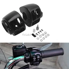 Black Handlebar Control Switch Housing Cover Kit For Harley Touring Softail Dyna