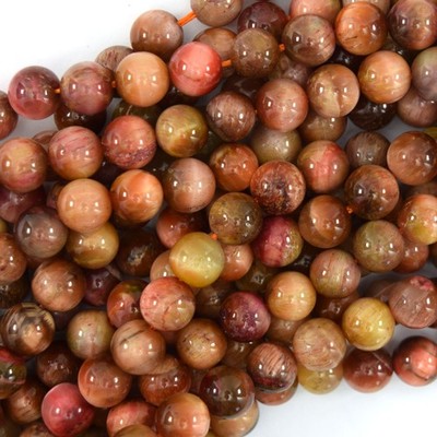 AA Pink Tiger Eye Round Beads Gemstone 15'' Strand 4mm 6mm 8mm 10mm 12mm