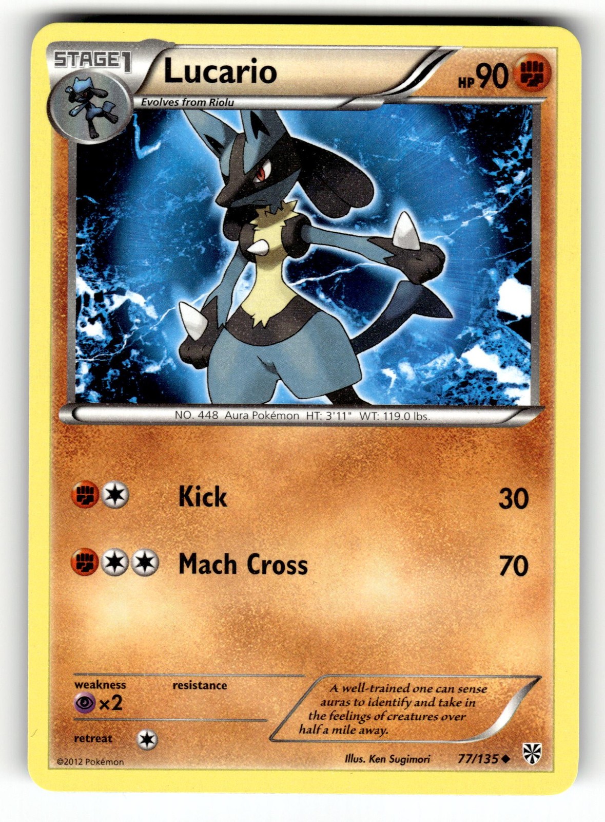 Pokemon: Plasma Storm Lucario (77) #77/135 Lucario (77)- Uncommon,Regular.VO5