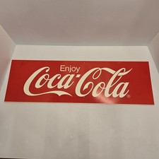 Vtg Coca Cola Vending Machine Insert Front Panel Red Plastic 24" X 7.5" READ