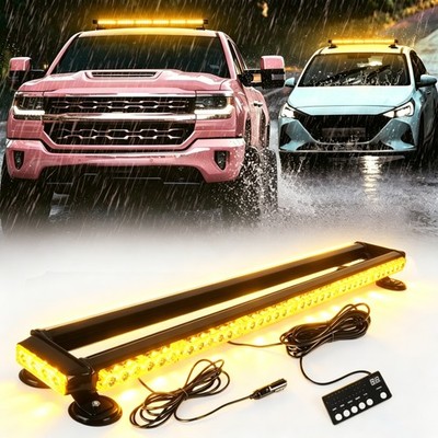 80LED 38'' Strobe Light Bar Emergency Beacon Warning Tow Truck Response Amber