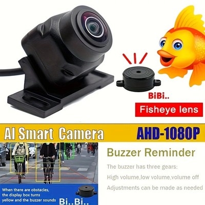 AI Car Camera Back View AHD 1080P 170° Fisheye for MP5/Android Monitor Display