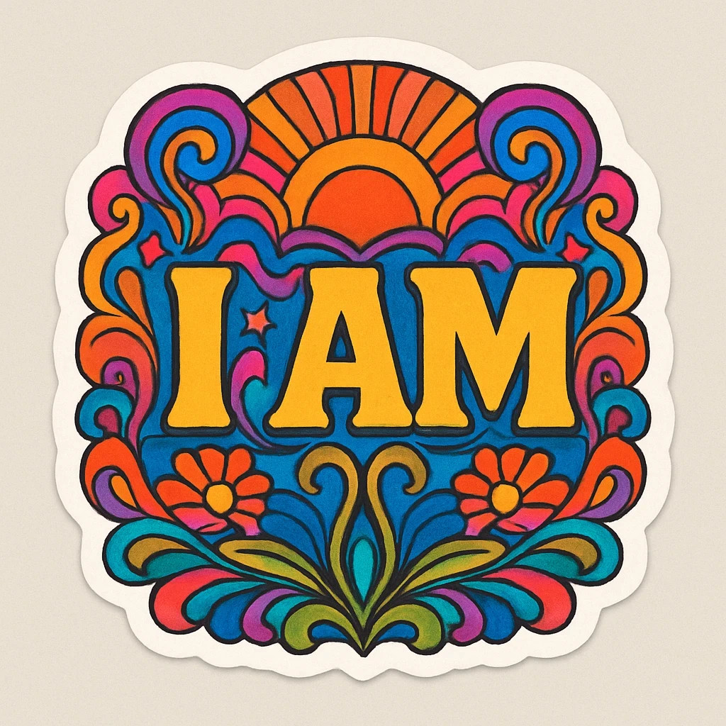 &ndash; Retro Hippie Motivational Decal.