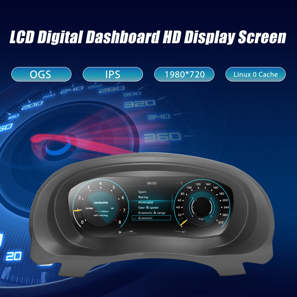 12.3IN Digital Instrument Cluster LCD Dashboard For Volkswagen Golf 6 2009-2014 Foto 4 de 4