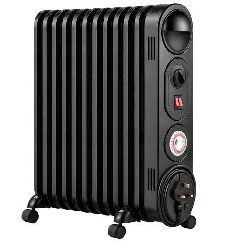 MYLEK 2500W Oil Filled Radiator Electric Heater,Portable Thermostat & 24H Timer
