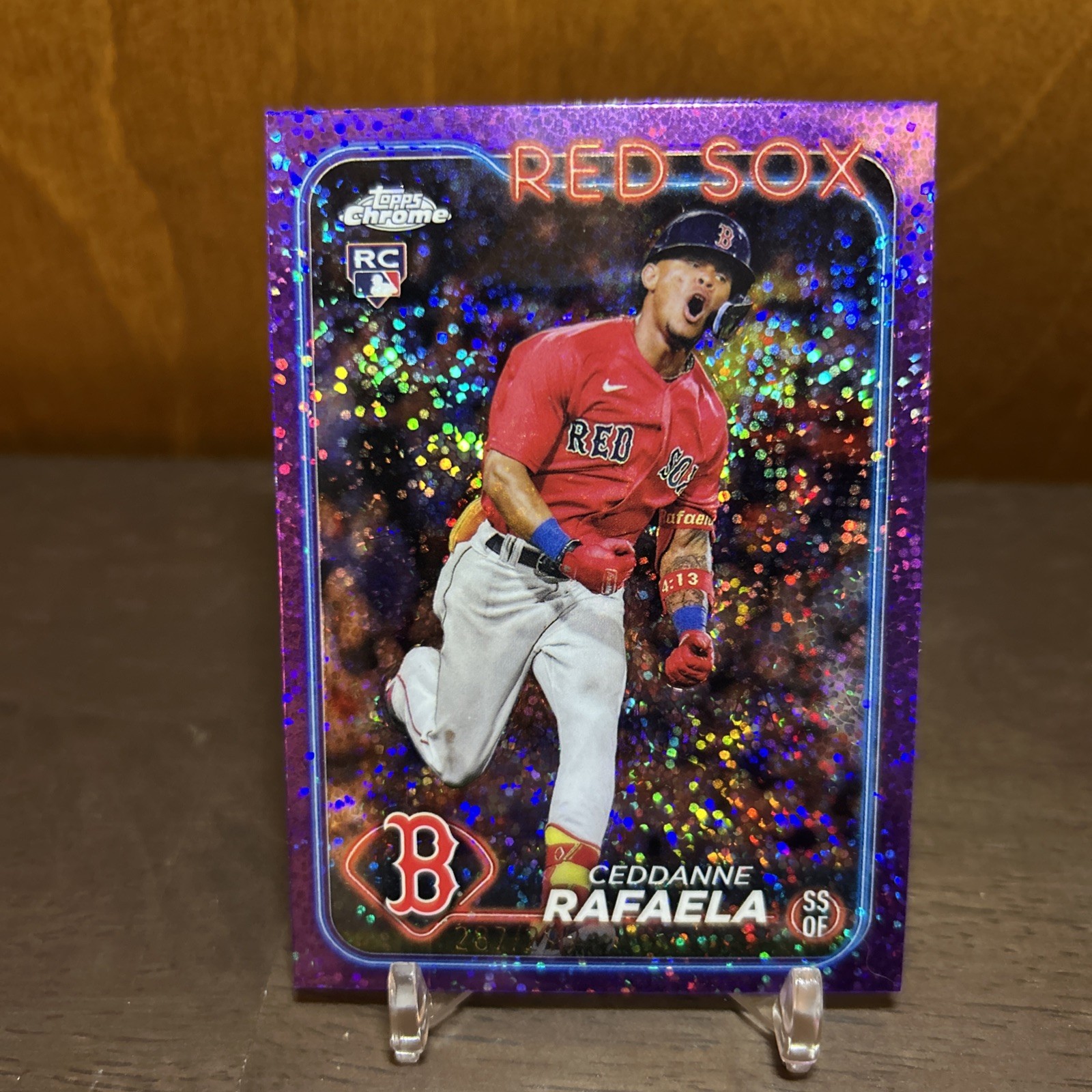2024 Topps Chrome #118 Ceddanne Rafaela Purple Speckle Refractor Red Sox /299