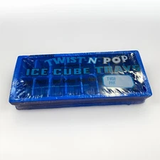 NEW OLD STOCK Vintage Alladinware Twist-N-Pop Ice Cube Tray Twin Pack (BLUE)