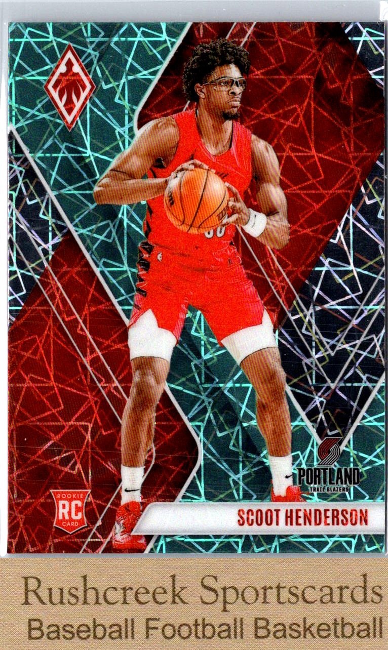 2023-24 Panini Phoenix #298 Scoot Henderson RC Rookie Phoenix Teal Lazer