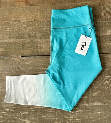 ZYIA Active Teal venom metallic ombré light n tight high rise Size 16-18 NWT