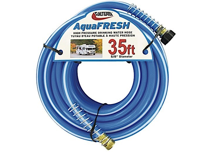 Valterra W01-9420 AquaFresh 5/8" x 35' Blue RV Drinking Water Hose 120 PSI