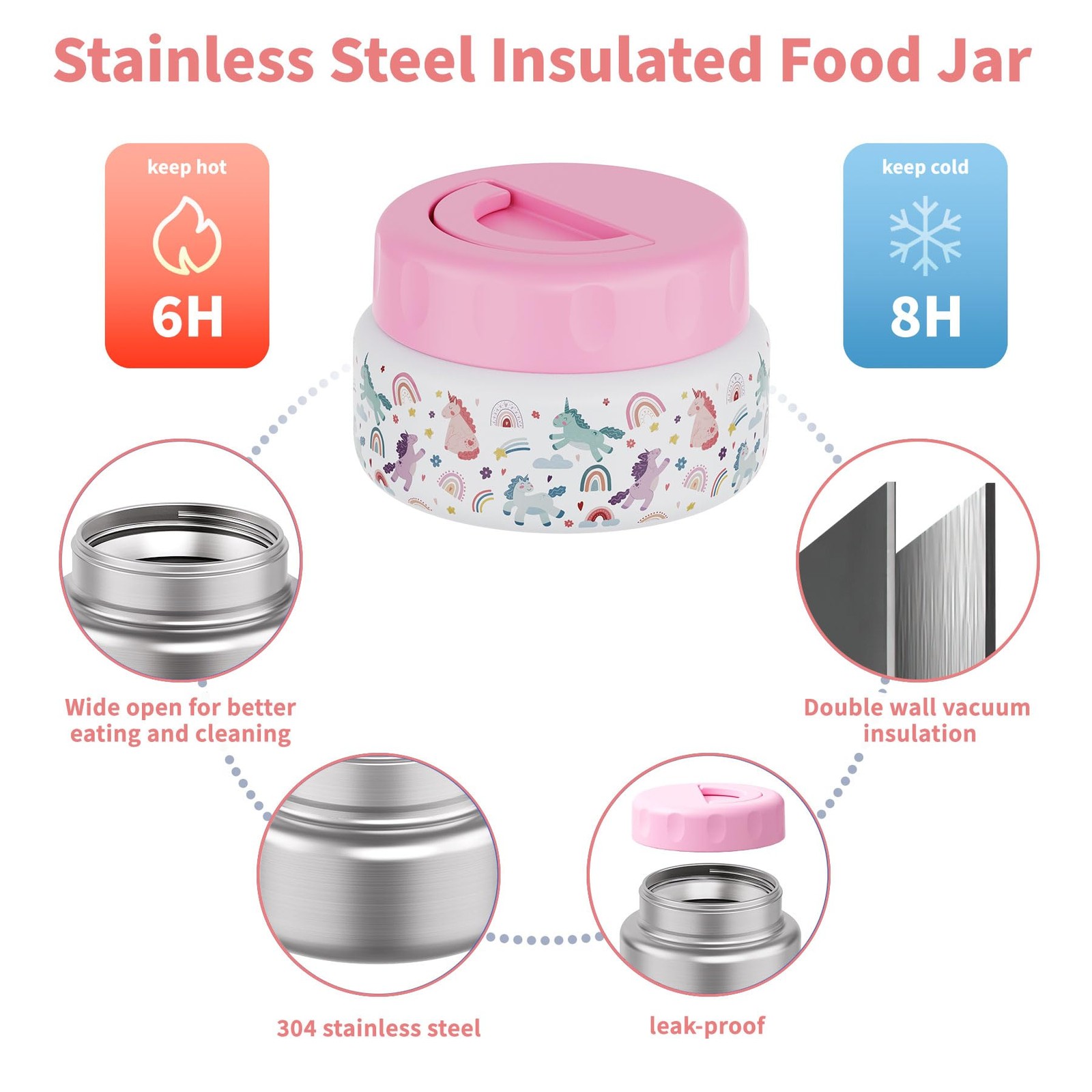 Bento Box for Kids with Thermo Food Container (9oz), 4-Compartment Lunch Box,...