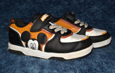 Disney Mickey Mouse Boys Sz 13 Black White Sneakers Hook Loop Shoes