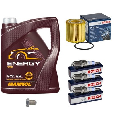 BOSCH Ölfilter 5L MANNOL 5W-30 Energy für VW Polo 1.2 12V Fox Skoda Fabia II