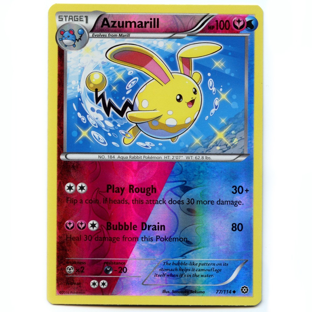 Azumarill | 77 | Pokemon, Steam Siege, Reverse Holo, Hi Res Scan