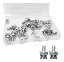 12 PCS M6x16MM Motorcycle Battery Terminal Bolts and Nuts Kit Carbon Steel