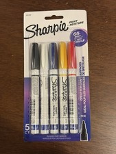 NEW - Sharpie Oil Based Paint Markers - 5 Count - Fine Tip - 37371PP