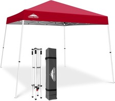 EAGLE PEAK 10x10 Slant Leg Pop-up Canopy Tent Easy One Person Setup Instant