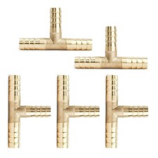 5Pcs 5/16" 8mm Hose Barb TEE Brass Pipe 3 Way T Fittings Adapter Replacement