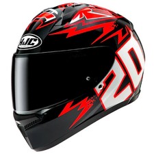 CASCO HJC CS-10 DIABLO MASK MC1 LUCIDO BLACK RED INTEGRALE VISIERA TRASPARENTE