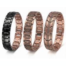 Pure Copper Magnetic Bracelet Arthritis Relief Adjustable w/ Tool Box