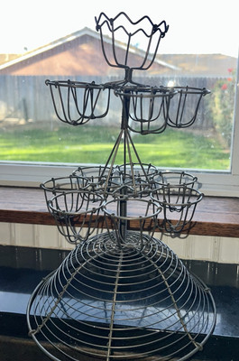 Wire Tiered EGG Holder - Easter Display - French Vintage Decor Flair